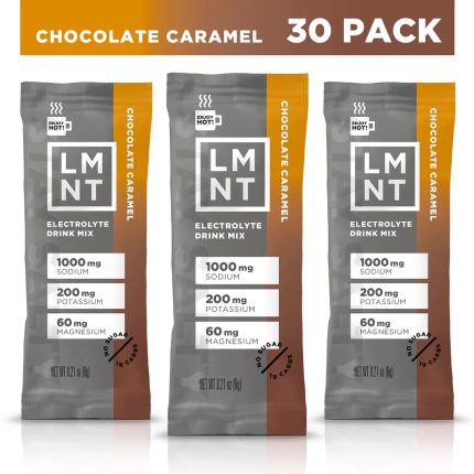 LMNT Zero-Sugar Electrolytes Powder (30 Pack) Chocolate Caramel